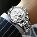 OLEVS 6607 Multi-function Men Big Flywheel Automatic Waterproof Mechanical Watch(White)