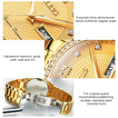 OLEVS 6618 Men Fashion Diamond Quartz Watch(Silver Gold Black)