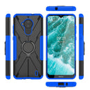 For Nokia C30 Armor Bear Shockproof PC + TPU Phone Protective Case with Ring Holder(Blue)