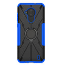 For Nokia C30 Armor Bear Shockproof PC + TPU Phone Protective Case with Ring Holder(Blue)