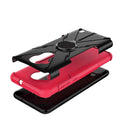 For Nokia C30 Armor Bear Shockproof PC + TPU Phone Protective Case with Ring Holder(Rose Red)