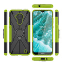 For Nokia C30 Armor Bear Shockproof PC + TPU Phone Protective Case with Ring Holder(Green)