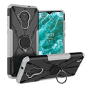 For Nokia C30 Armor Bear Shockproof PC + TPU Phone Protective Case with Ring Holder(White)