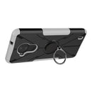 For Nokia C30 Armor Bear Shockproof PC + TPU Phone Protective Case with Ring Holder(White)