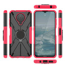 For Nokia G10 / G20 Armor Bear Shockproof PC + TPU Phone Protective Case with Ring Holder(Rose Red)