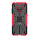 For Nokia G10 / G20 Armor Bear Shockproof PC + TPU Phone Protective Case with Ring Holder(Rose Red)