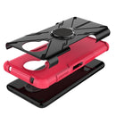 For Nokia G10 / G20 Armor Bear Shockproof PC + TPU Phone Protective Case with Ring Holder(Rose Red)