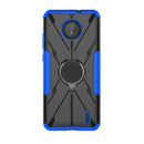 For Nokia C10 / C20 Armor Bear Shockproof PC + TPU Phone Protective Case with Ring Holder(Blue)