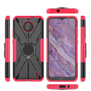 For Nokia C10 / C20 Armor Bear Shockproof PC + TPU Phone Protective Case with Ring Holder(Rose Red)