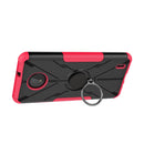 For Nokia C10 / C20 Armor Bear Shockproof PC + TPU Phone Protective Case with Ring Holder(Rose Red)