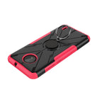 For Nokia C10 / C20 Armor Bear Shockproof PC + TPU Phone Protective Case with Ring Holder(Rose Red)