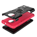 For Nokia C10 / C20 Armor Bear Shockproof PC + TPU Phone Protective Case with Ring Holder(Rose Red)