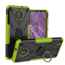 For Nokia C10 / C20 Armor Bear Shockproof PC + TPU Phone Protective Case with Ring Holder(Green)