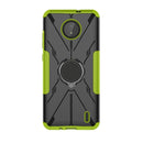 For Nokia C10 / C20 Armor Bear Shockproof PC + TPU Phone Protective Case with Ring Holder(Green)