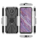 For Nokia C10 / C20 Armor Bear Shockproof PC + TPU Phone Protective Case with Ring Holder(White)