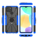 For Infinix Smart 6 Armor Bear Shockproof PC + TPU Phone Protective Case with Ring Holder(Blue)