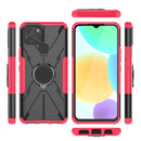 For Infinix Smart 6 Armor Bear Shockproof PC + TPU Phone Protective Case with Ring Holder(Rose Red)