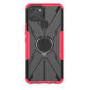 For Infinix Smart 6 Armor Bear Shockproof PC + TPU Phone Protective Case with Ring Holder(Rose Red)