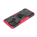 For Infinix Smart 6 Armor Bear Shockproof PC + TPU Phone Protective Case with Ring Holder(Rose Red)