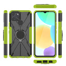 For Infinix Smart 6 Armor Bear Shockproof PC + TPU Phone Protective Case with Ring Holder(Green)