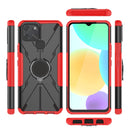 For Infinix Smart 6 Armor Bear Shockproof PC + TPU Phone Protective Case with Ring Holder(Red)