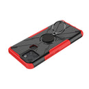 For Infinix Smart 6 Armor Bear Shockproof PC + TPU Phone Protective Case with Ring Holder(Red)