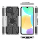 For Infinix Smart 6 Armor Bear Shockproof PC + TPU Phone Protective Case with Ring Holder(White)