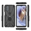 For Motorola Moto G31 Armor Bear Shockproof PC + TPU Phone Protective Case with Ring Holder(Black)