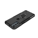 For Motorola Moto G31 Armor Bear Shockproof PC + TPU Phone Protective Case with Ring Holder(Black)
