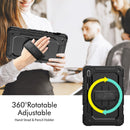 For Samsung Galaxy Tab S8 11 inch SM-X700 Silicone + PC Tablet Case with Shoulder Strap(Black)
