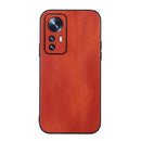 For Xiaomi 12 / 12X Yellow Cow Texture PU Phone Case(Brown)