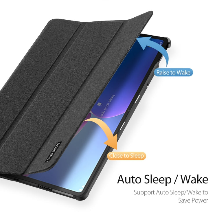 For Lenovo Tab P12 Pro DUX DUCIS Domo Magnetic Smart Leather Tablet Case(Black)