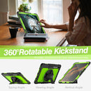 For Samsung Galaxy Tab S8 Ultra 14.6 inch SM-X900 Silicone + PC Tablet Case with Shoulder Strap(Black+Yellow Green)