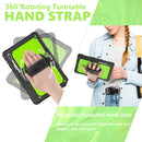For Samsung Galaxy Tab S8 Ultra 14.6 inch SM-X900 Silicone + PC Tablet Case with Shoulder Strap(Black+Yellow Green)