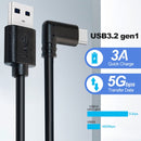 USB 3.2 Gen1 Type-C to USB 3.2 Gen1 Type-C Elbow VR Link Cable For Oculus Quest 1 / 2, Cable Length:5m(White)