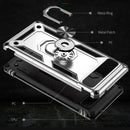 For Google Pixel 6A Shockproof TPU + PC Protective Case with 360 Degree Rotating Holder(Silver)