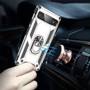 For Google Pixel 6A Shockproof TPU + PC Protective Case with 360 Degree Rotating Holder(Silver)