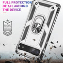 For Google Pixel 6A Shockproof TPU + PC Protective Case with 360 Degree Rotating Holder(Silver)