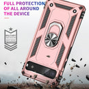 For Google Pixel 6A Shockproof TPU + PC Protective Case with 360 Degree Rotating Holder(Rose Gold)