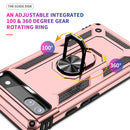 For Google Pixel 6A Shockproof TPU + PC Protective Case with 360 Degree Rotating Holder(Rose Gold)