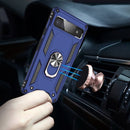 For Google Pixel 6A Shockproof TPU + PC Protective Case with 360 Degree Rotating Holder(Blue)