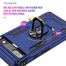 For Google Pixel 6A Shockproof TPU + PC Protective Case with 360 Degree Rotating Holder(Blue)