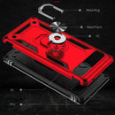 For Google Pixel 6A Shockproof TPU + PC Protective Case with 360 Degree Rotating Holder(Red)