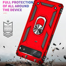 For Google Pixel 6A Shockproof TPU + PC Protective Case with 360 Degree Rotating Holder(Red)