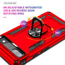 For Google Pixel 6A Shockproof TPU + PC Protective Case with 360 Degree Rotating Holder(Red)