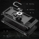 For Google Pixel 6A Shockproof TPU + PC Protective Case with 360 Degree Rotating Holder(Black)