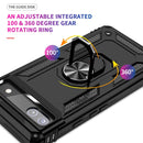For Google Pixel 6A Shockproof TPU + PC Protective Case with 360 Degree Rotating Holder(Black)