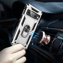 For Google Pixel 7 Pro Shockproof TPU + PC Protective Case with 360 Degree Rotating Holder(Silver)