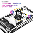 For Google Pixel 7 Pro Shockproof TPU + PC Protective Case with 360 Degree Rotating Holder(Silver)