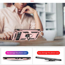For Google Pixel 7 Pro Shockproof TPU + PC Protective Case with 360 Degree Rotating Holder(Rose Gold)